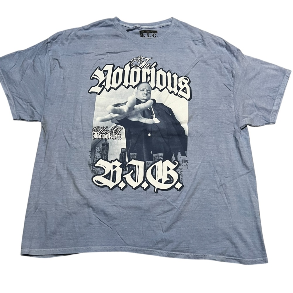 The Notorious B.I.G. Men’s Graphic T-Shirt short sleeve top light blue size‎ 2X